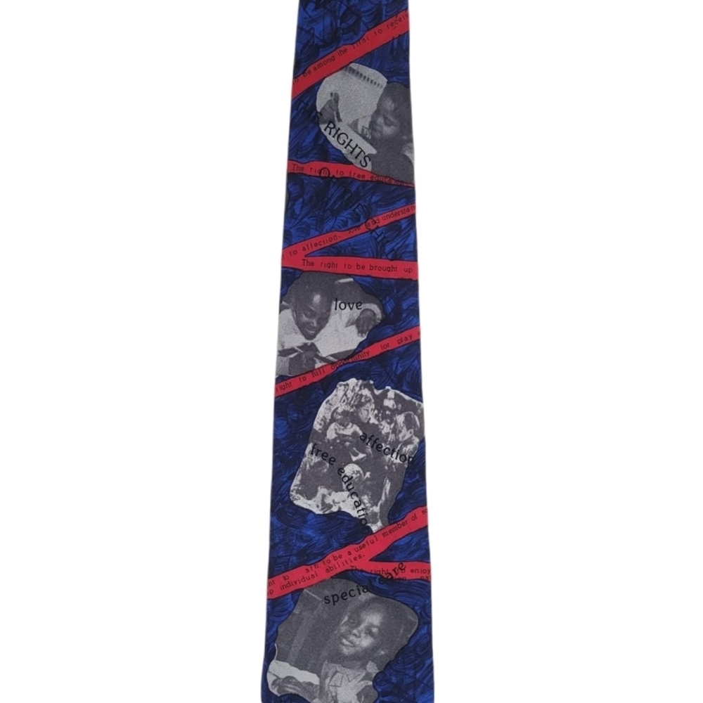 Save The Children Silk Tie Vintage Childs Rights - Picture 7 of 9